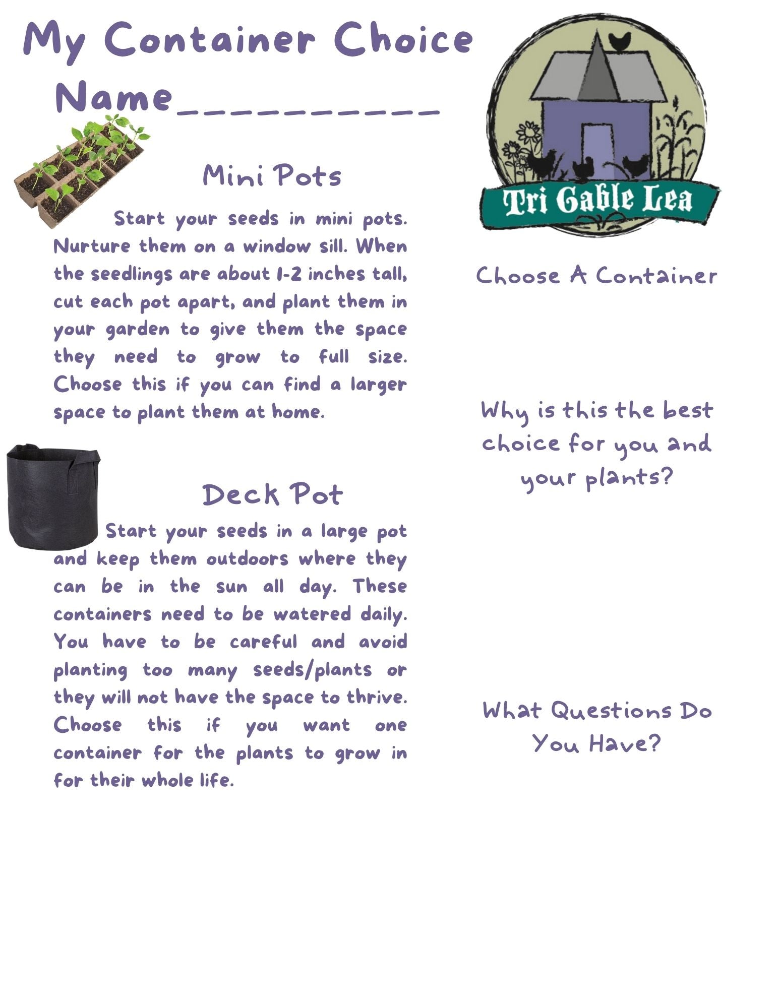 New! - Cultivating Your Green Thumb: An All Ages Container Gardening Experience